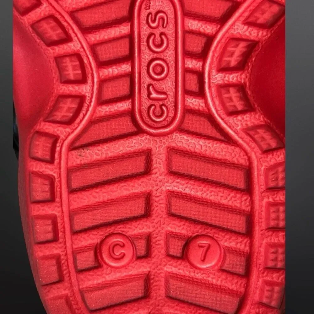 Toddler Mickey Mouse Crocs CLASSIC LINED Red Yellow Crocband Clog Size C 7